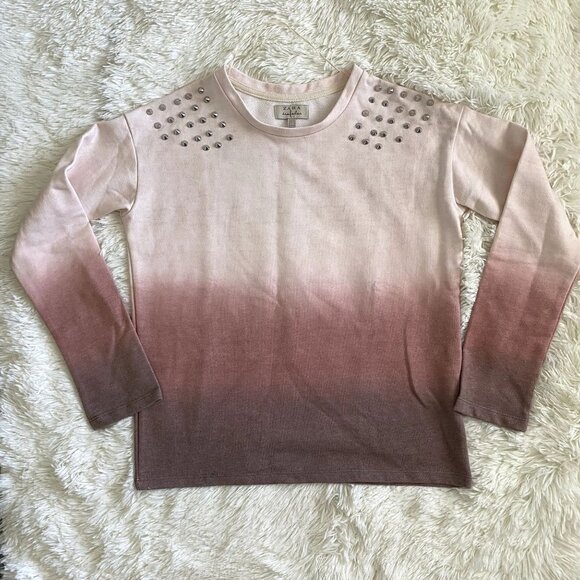 #11 Zara | Trafaluc Maroon Ombre Studded Pullover Sweater | Size: Small - Picture 1 of 10